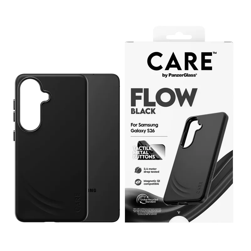 PanzerGlass CARE™ by ® Flow Case Schwarz w. Qi Samsung Galaxy S26