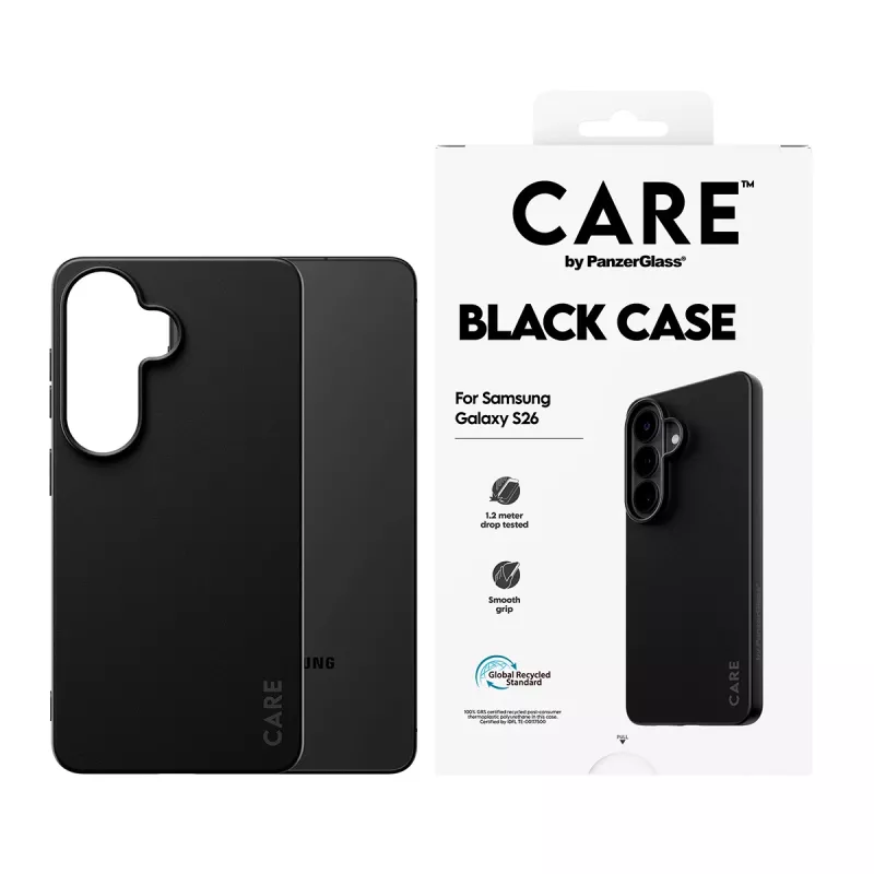 Schutzhülle aus TPU PanzerGlass CARE™ für Samsung Galaxy S26 – Schwarz