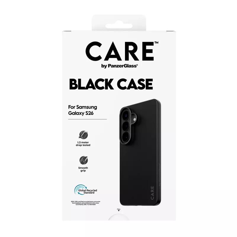 Schutzhülle aus TPU PanzerGlass CARE™ für Samsung Galaxy S26 – Schwarz