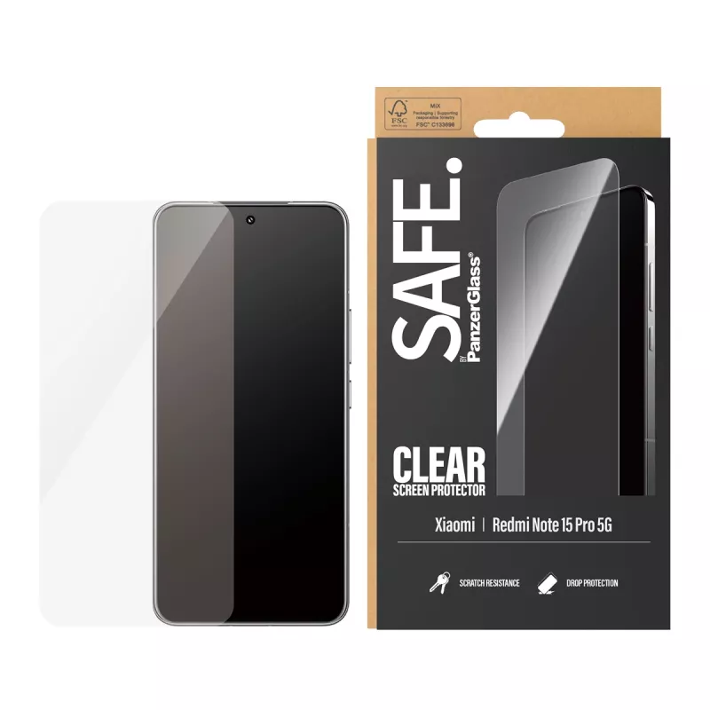 PanzerGlass SAFE. by ® Displayschutz Xiaomi Redmi Note 15 Pro 5G | Ultra-Wide Fit