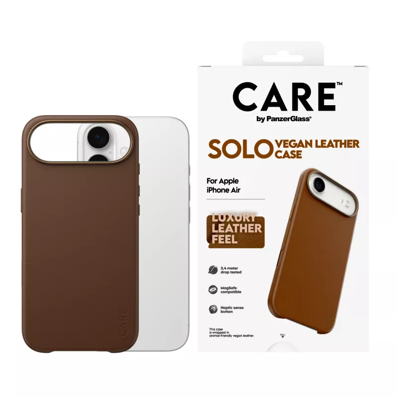 PanzerGlass CARE Solo Case für Apple iPhone Air, braun, Hülle