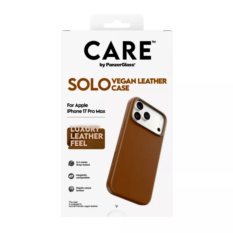 Handyhülle PanzerGlass CARE Solo Case Braun für Apple iPhone 17 Pro Max, Hülle, braun