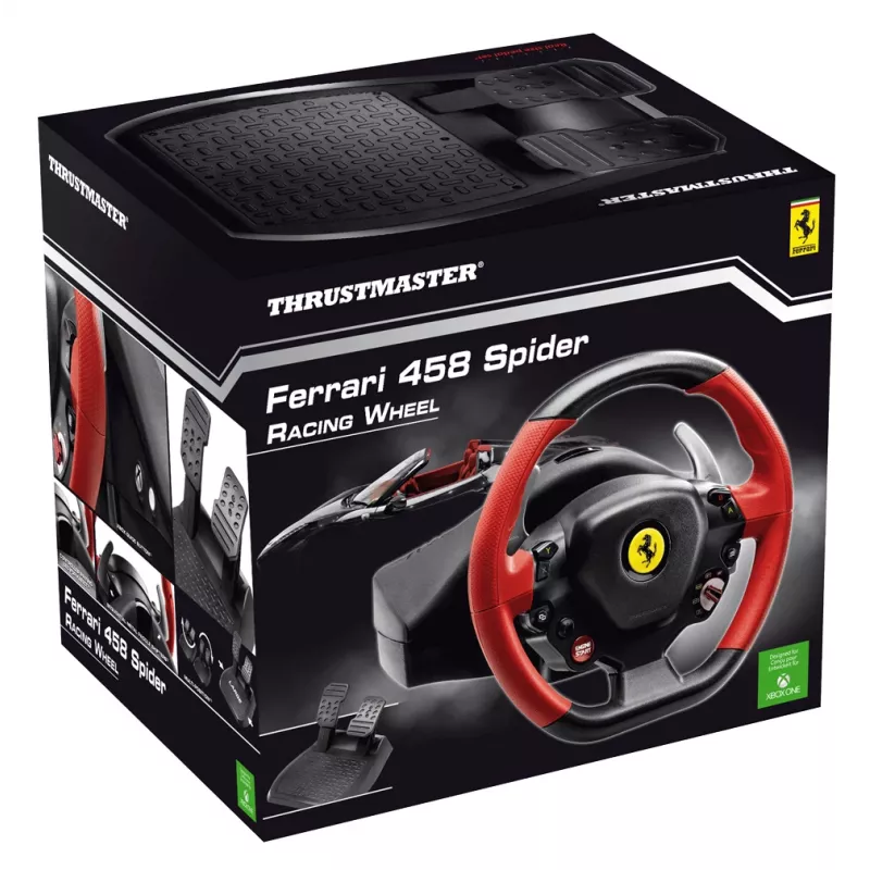 Thrustmaster Ferrari 458 Spider Schwarz, Rot USB Lenkrad + Pedale Xbox One