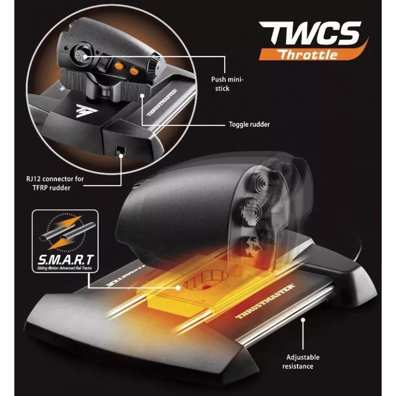 Thrustmaster T-16000M FCS Flight Pack Schwarz USB Joystick Analog/Digital MAC, PC