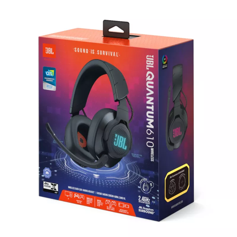 JBL Quantum 610 kabelloses Headset Kabelgebunden & Kabellos Kopfband Gaming USB Type-C Schwarz