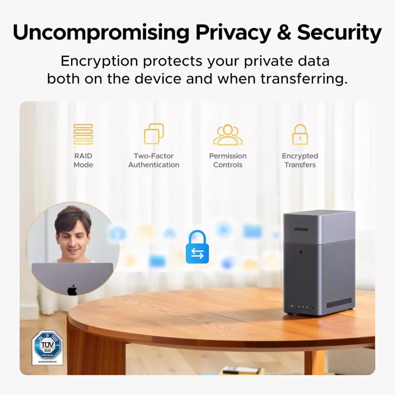 UGREEN NASync DH2300 2-Bay-NAS, Rockchip RK3576, 4 GB RAM, 1x GbE, 2x USB-A, USB-C, HDMI