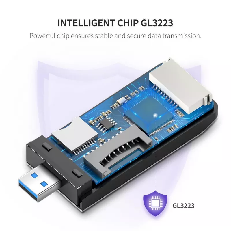 Kartenleser UGREEN 50541 USB 3.2 Gen 1 (3.1 Gen 1) — CF, SD, MicroSD, Memory Stick, Stahl, 5000 Mbit/s