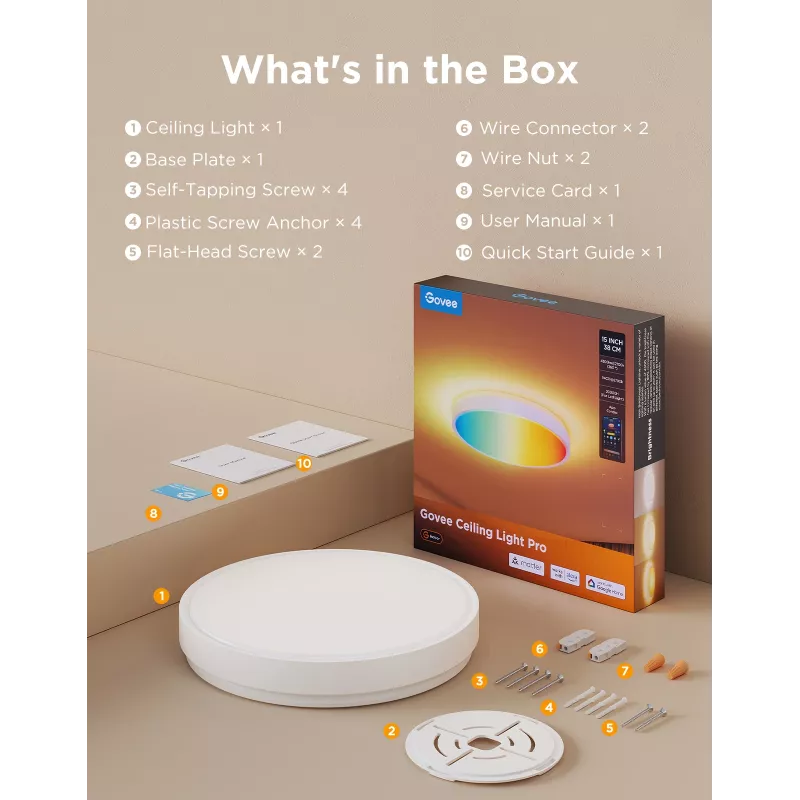 Govee H60A6 Smart Deckenleuchte Pro RGBICWW, 38 cm
