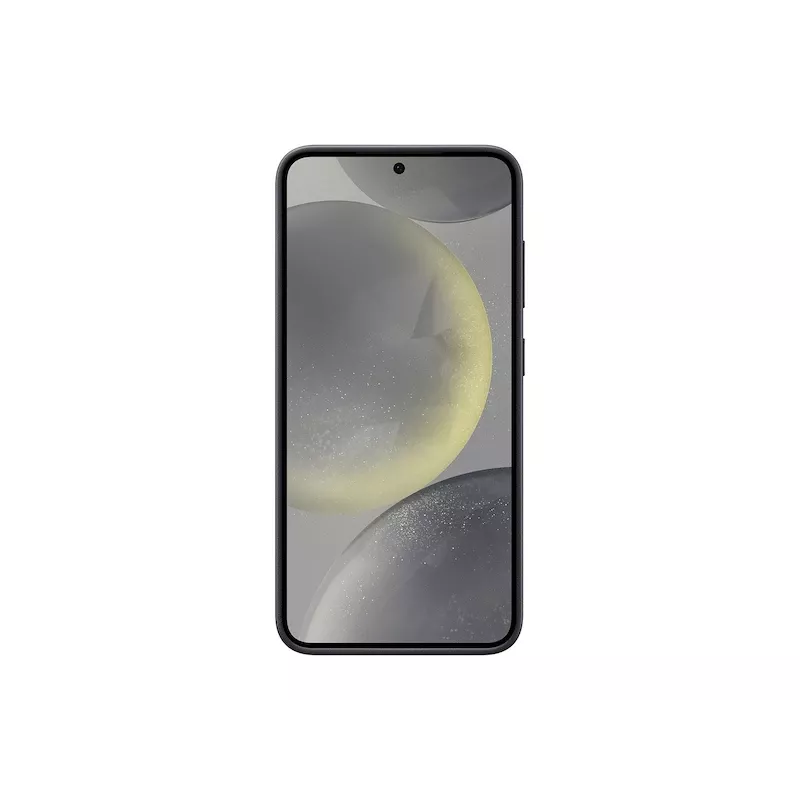 Handyhülle Samsung Vegan Leather Case für Galaxy S24, PU-Leder, Schwarz, für 6,2 Zoll Bildschirm