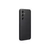 Handyhülle Samsung Vegan Leather Case für Galaxy S24, PU-Leder, Schwarz, für 6,2 Zoll Bildschirm