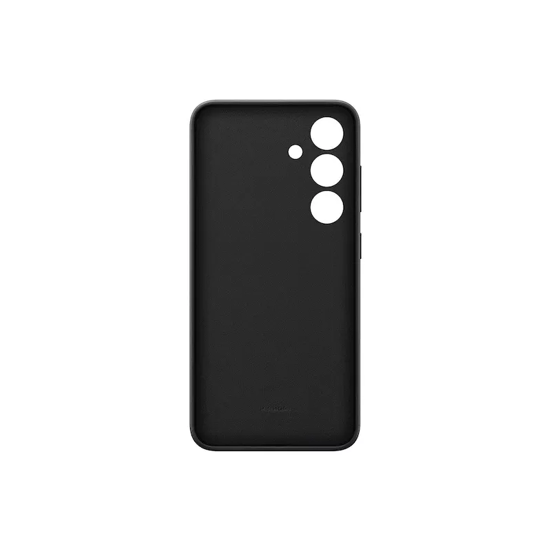 Handyhülle Samsung Vegan Leather Case für Galaxy S24, PU-Leder, Schwarz, für 6,2 Zoll Bildschirm