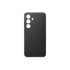 Handyhülle Samsung Vegan Leather Case für Galaxy S24, PU-Leder, Schwarz, für 6,2 Zoll Bildschirm