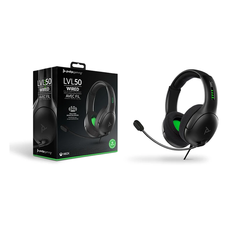 PDP LVL50 Headset Kabelgebunden Head-band Gaming Schwarz, Grün, Grau