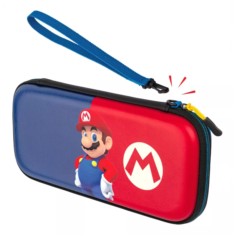 Hardshell-Tragetasche PDP schlank Deluxe Power Pose Mario für Nintendo – Blau/Rot