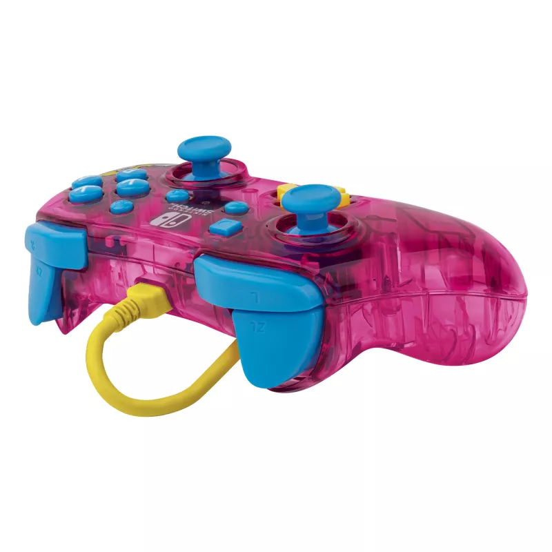 PDP Rock Candy: Bubblegum Peach Pink, durchscheinendes USB-Gamepad Analog / Digital Nintendo Switch, Nintendo Switch Lite, Nintendo Switch OLED