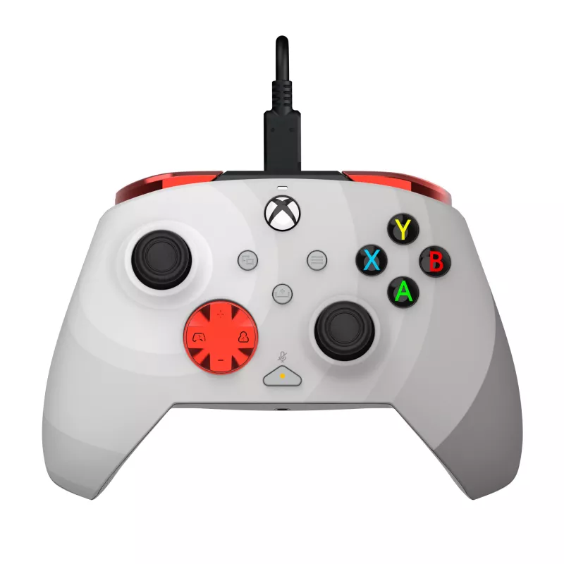Gamepad PDP Rematch Advanced – kabelgebundener USB-C-Steuergerät für PC, Xbox One, Xbox Series X|S – Schwarz/Rot/Weiß, 2,43 m Kabel