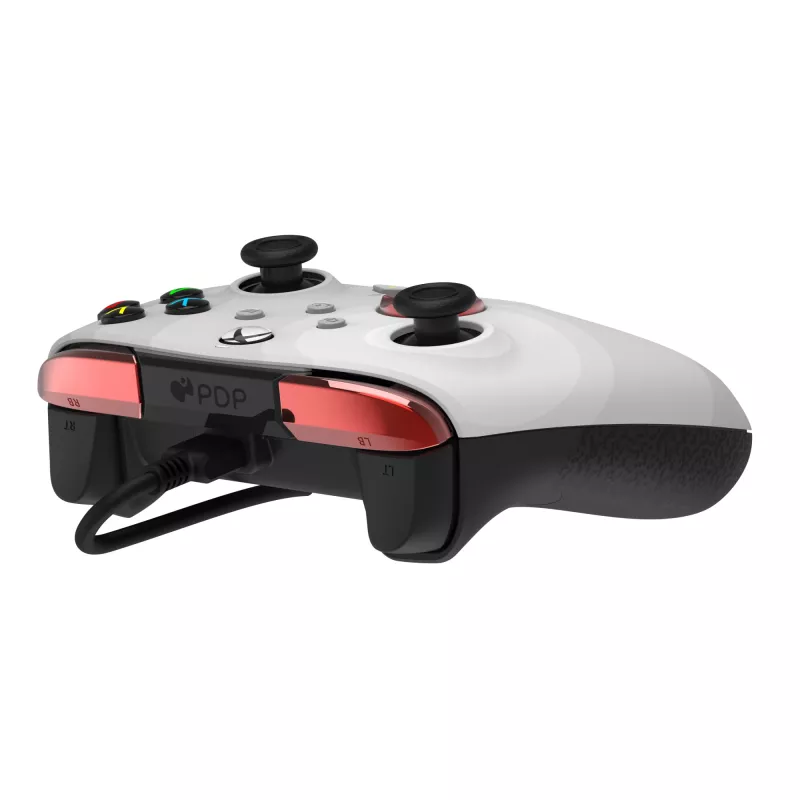 Gamepad PDP Rematch Advanced – kabelgebundener USB-C-Steuergerät für PC, Xbox One, Xbox Series X|S – Schwarz/Rot/Weiß, 2,43 m Kabel