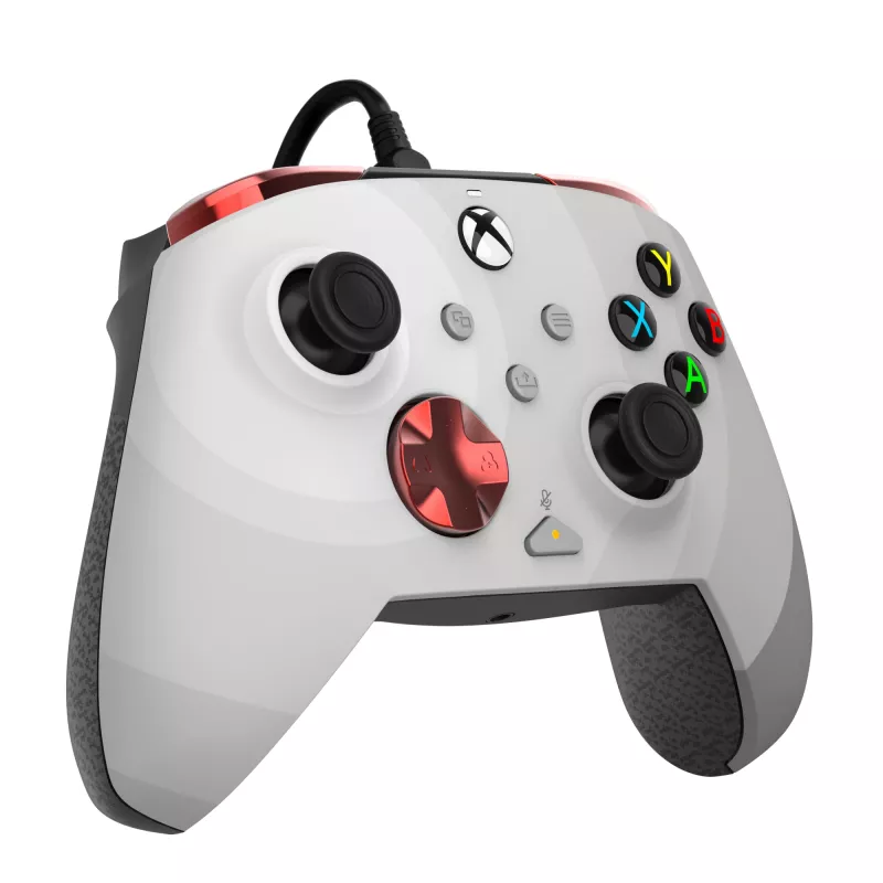 Gamepad PDP Rematch Advanced – kabelgebundener USB-C-Steuergerät für PC, Xbox One, Xbox Series X|S – Schwarz/Rot/Weiß, 2,43 m Kabel