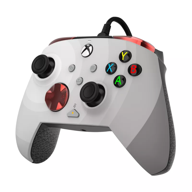 Gamepad PDP Rematch Advanced – kabelgebundener USB-C-Steuergerät für PC, Xbox One, Xbox Series X|S – Schwarz/Rot/Weiß, 2,43 m Kabel