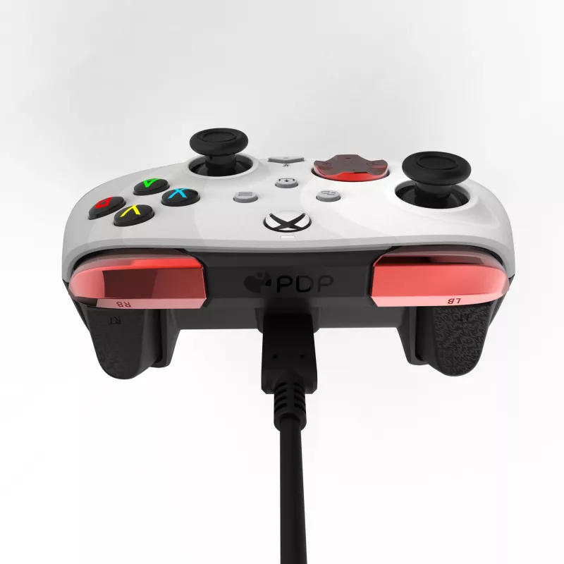 Gamepad PDP Rematch Advanced – kabelgebundener USB-C-Steuergerät für PC, Xbox One, Xbox Series X|S – Schwarz/Rot/Weiß, 2,43 m Kabel