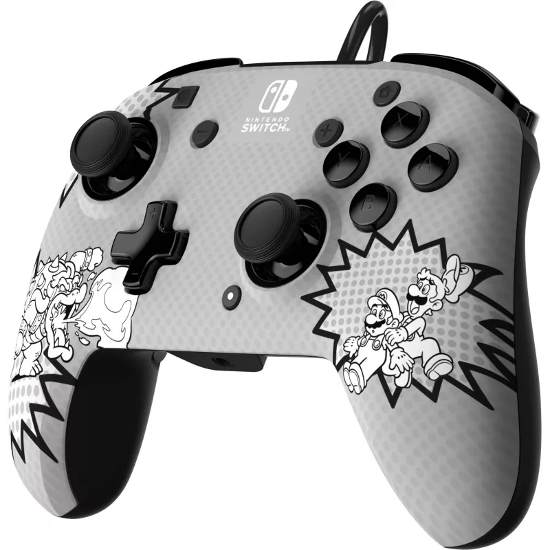 PDP REMATCH: Comic Attack Schwarz, Grau, Weiß USB Gamepad Analog / Digital Nintendo Switch, Nintendo Switch OLED