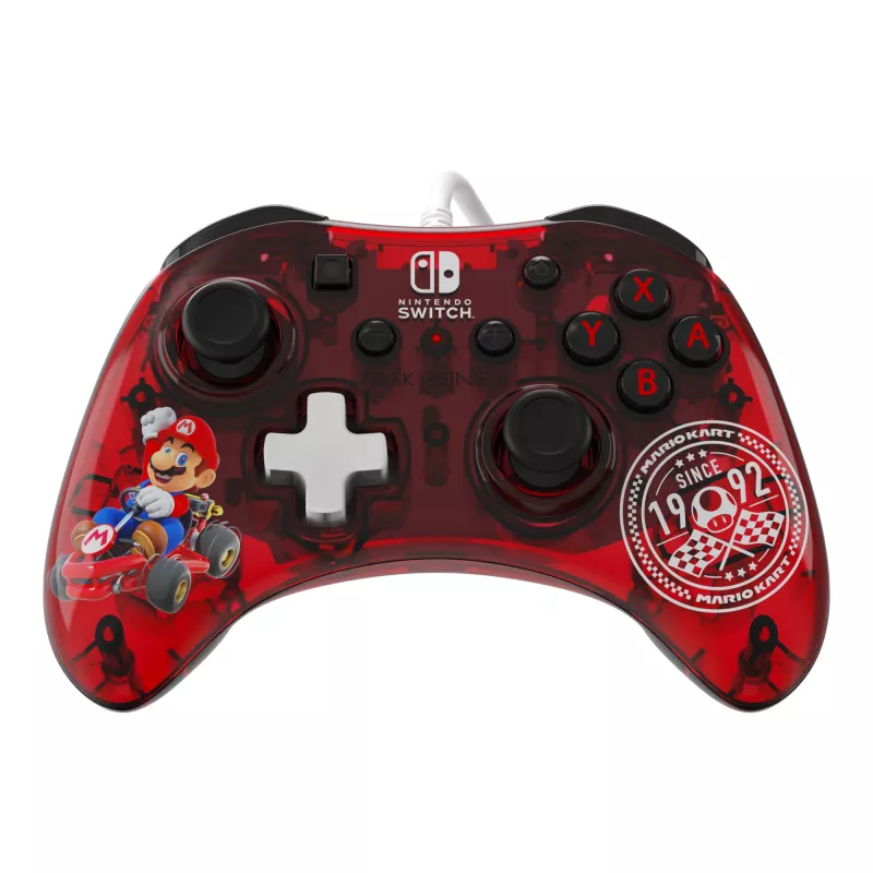 PDP Rock Candy: Mario Punch Rot, Transparentes USB-Gamepad Analog / Digital Nintendo Switch, Nintendo Switch Lite, Nintendo Switch OLED