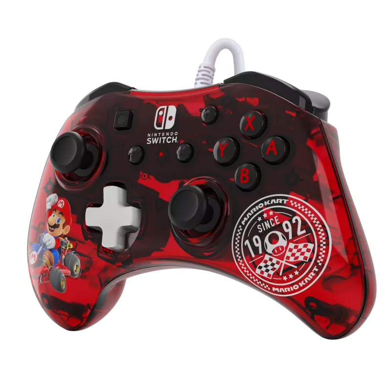 PDP Rock Candy: Mario Punch Rot, Transparentes USB-Gamepad Analog / Digital Nintendo Switch, Nintendo Switch Lite, Nintendo Switch OLED