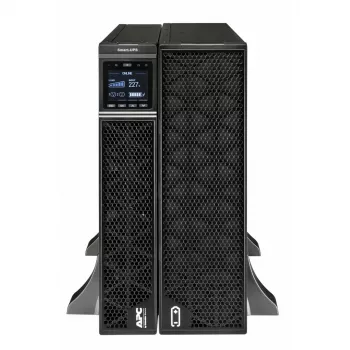 APC Smart-UPS On-Line, 8 kVA/8 kW, Rack/Tower, 230 V, 2x IEC C13+1x IEC C19+Festverdrahtung 3-adrig (H+N+E) Ausgänge, Netzwerkkarte, ohne Schienensatz
