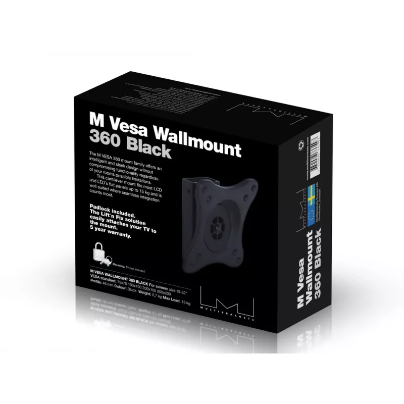Multibrackets M VESA Wallmount 360 Schwarz