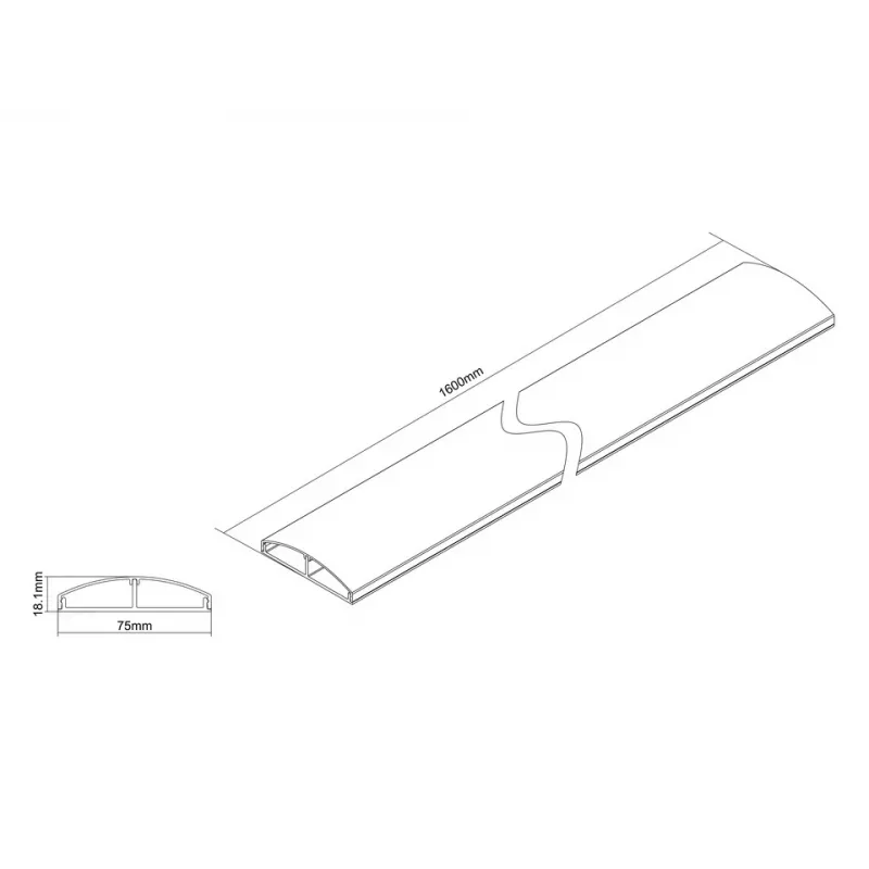 Multibrackets M Kabel Abdeckung SS Aluminum 75mm B - 1600mm L