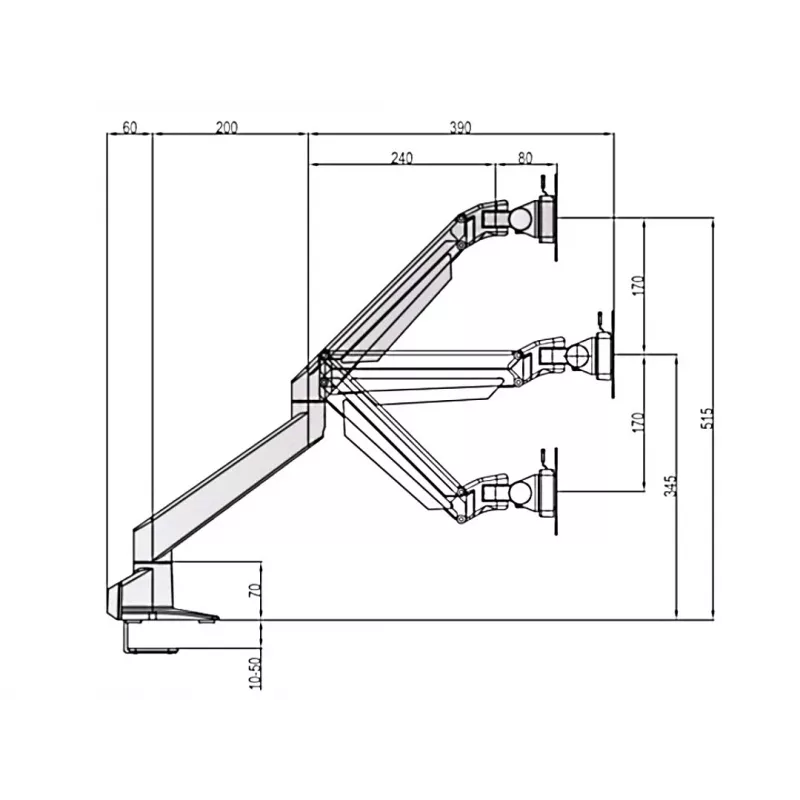 Multibrackets M VESA Gas Lift Arm Single White