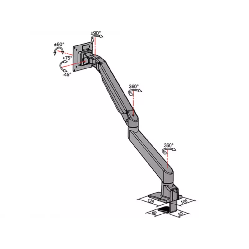 Multibrackets M VESA Gas Lift Arm Single White