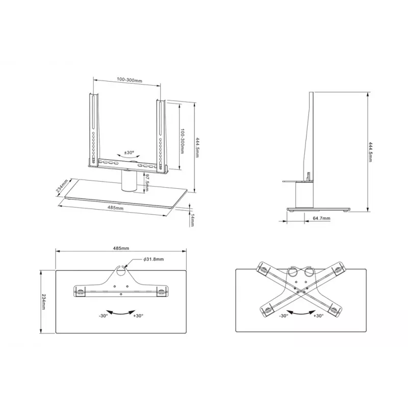 Multibrackets M VESA Tablestand Turn Small MAX 300x300 Schwarz