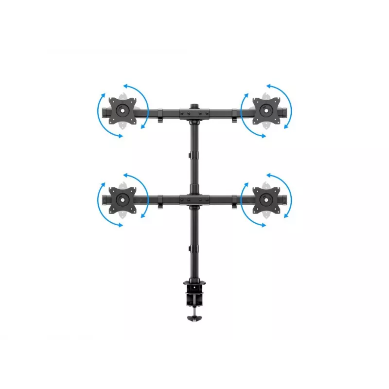 Multibrackets M Deskmount Basic Quad, Klemme/Durchführung, 32 kg, 38,1 cm (15 Zoll), 68,6 cm (27 Zoll), 100 x 100 mm, Schwarz