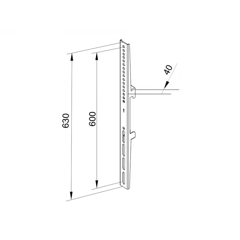 Flachbildschirm-Montagearm Multibrackets M Pro Series Fixed Arms 600 mm, Stahl, schwarz, 2er-Pack