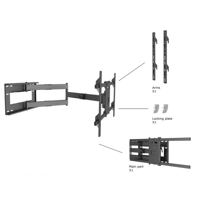 Multibrackets M Universal Long Reach Arm 1010mm HD Single 40kg 42-75 Zoll
