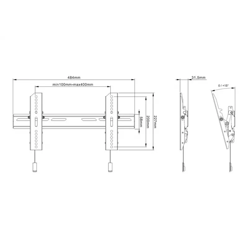 TV-Wandhalterung Multibrackets M OLED Super schlank Tilt 50 kg 32-65 Zoll