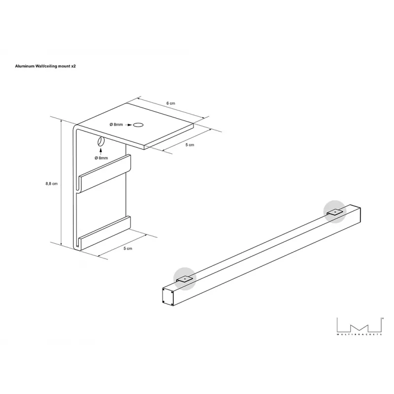 Multibrackets M 1:1 manuelle Projektionsleinwand 240x240, 135 Zoll White Edition
