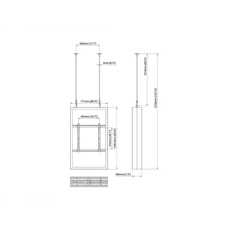 Multibrackets M Pro Series Gehäuse 50 Zoll Wand Medium Schwarz Stahl Querformat/Hochformat