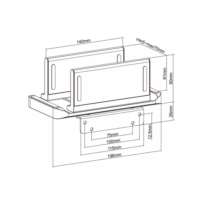 Schreibtischständer CPU-Halterung Multibrackets M Thin Client Halterung 3 kg 7 cm breit