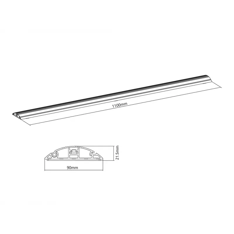 Multibrackets M Kabelabdeckung Boden Schwarz – 139 mm B – 1100 mm L
