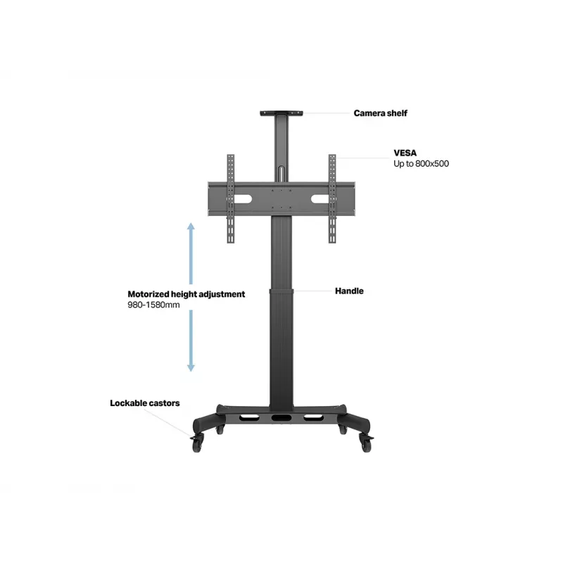 Multibrackets M motorisierter Public Floorstand Einzelsäule 170 HD 60 kg Kapazität 32-75 Zoll