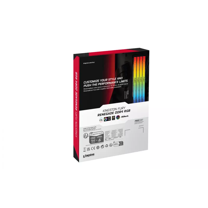 Kingston Technology FURY 32GB 3600MT/s DDR4 CL16 DIMM (Kit of 4) Renegade RGB