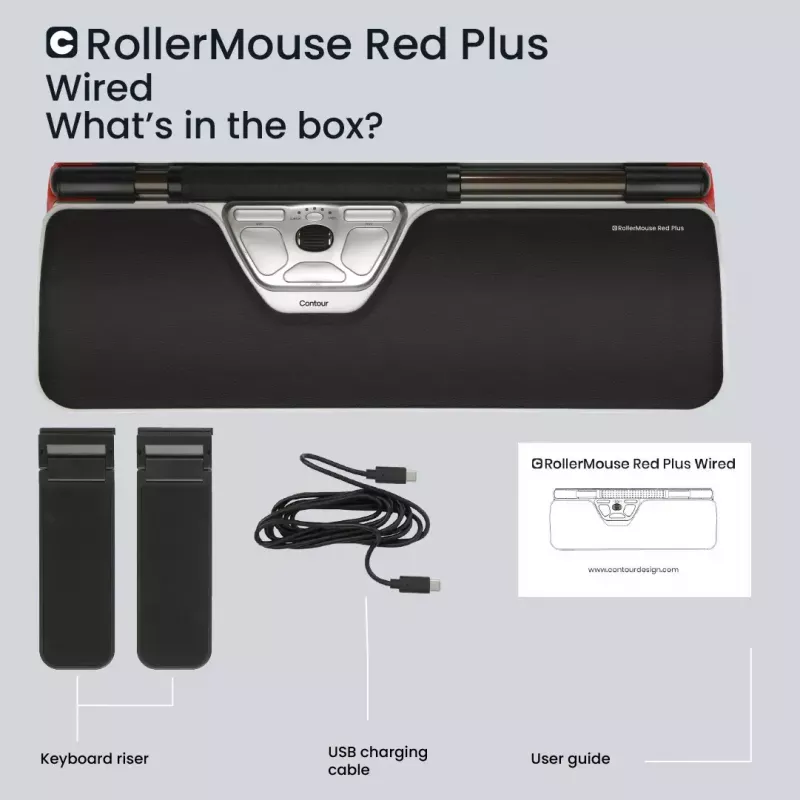 Contour Design RollerMouse Red Plus kabelgebundene ergonomische Maus USB-C 2800 DPI