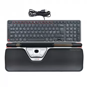 Contour Design RollerMouse Red Plus + Balance Kabelgebunden, Full-Size (100 %), Kabelgebunden, USB, QWERTY, Schwarz, Maus inklusive