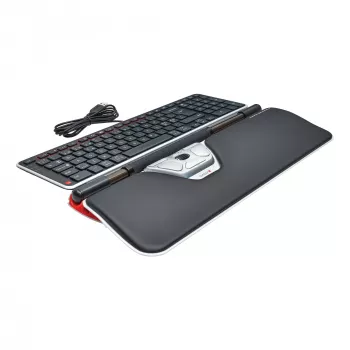 Contour Design RollerMouse Red Plus + Balance Kabelgebunden, Full-Size (100 %), Kabelgebunden, USB, QWERTY, Schwarz, Maus inklusive