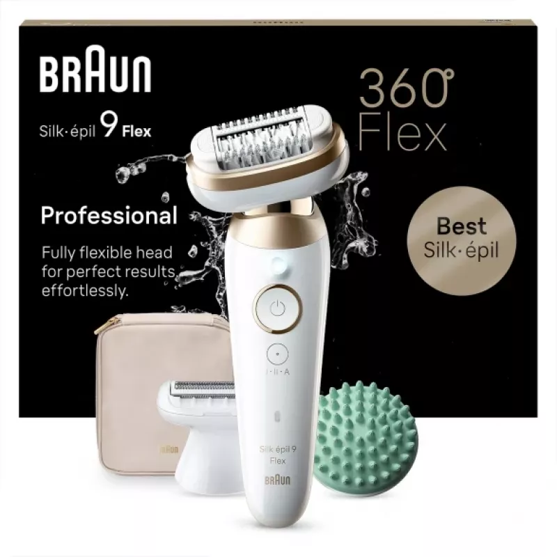 Braun Silk-épil 9 Flex 9-071 3D 40 Pinzetten Gold, Weiß