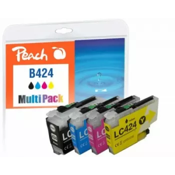Peach PI500-389 Kompatibles Tinten-Multipack für Brother LC-424, 4-Farbig