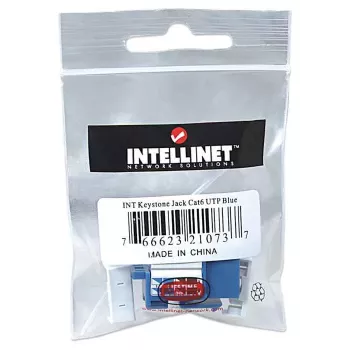 Intellinet Keystone-Buchse, Cat6, UTP, LSA, Blau, Flach, Blau, RJ-45, Buchse, 22/26, Cat6
