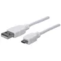 Manhattan USB-A auf Micro-USB-Kabel, 1,8 m, Stecker auf Stecker, 480 Mbit/s (USB 2.0), Hi-Speed USB, Weiß, lebenslange Garantie